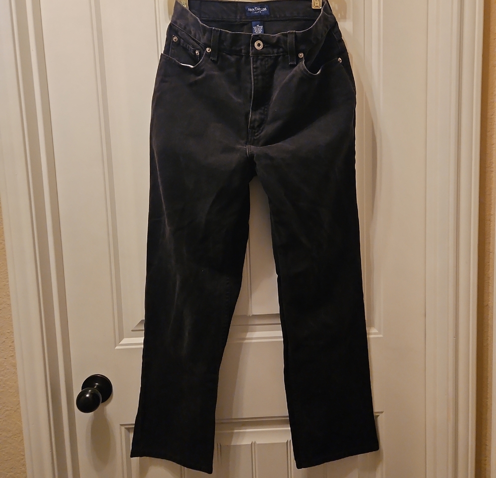 Ann Taylor Black Straight-Leg Jeans